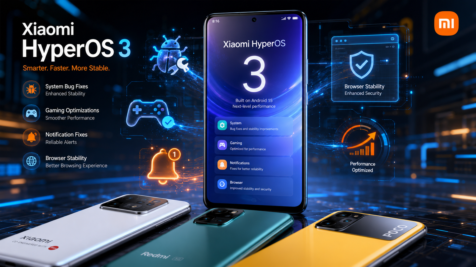 Xiaomi HyperOS 3 promotion in 3D